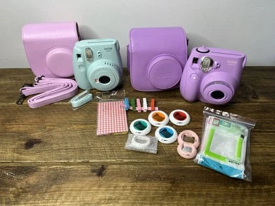 LOTE DE 2 Fujifilm Instax mini 9, 7S con accesorios fundas para cámara incluidas Foto 1 de 4