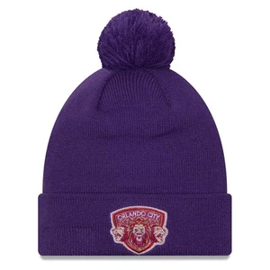 Men's New Era Purple Orlando City SC Jersey Hook Cuff Knit Hat with Pom - Picture 1 of 2