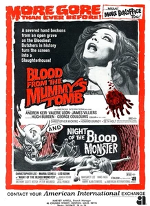 BOOD MUMMY'S TOMB / NIGHT BLOOD MONSTER 1972 Hammer Trade Ad fantasy horror - Picture 1 of 1