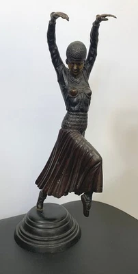 Vintage Dancer Figurine Bronze Sculpture Unique Decorative Piece - #1008 - image 1 of 4