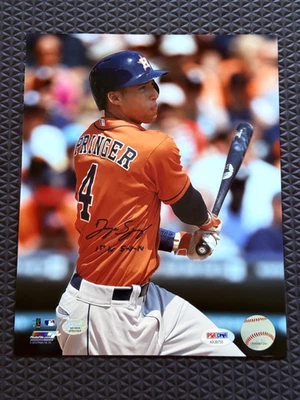George Springer Signed Autograph 8x10 Photo 1st HR Houston Astros PSA DNA - Image 1 of 3