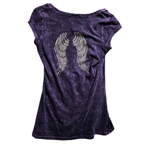 R23 Couture Shirt Top mit Strass Engelsflügeln am Rücken Gr. XL - Bild 1 von 2
