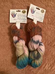 two 100g hanks hand dyed wool-ease yarn in butterfinger *discontinued*  - Picture 1 of 3