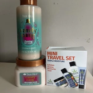 Tree Hut Candy Cane Gel Wash &sugar Scrub With Hemps Travel Set - Picture 1 of 3