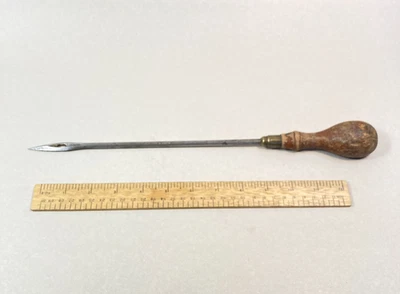 Aguja vintage F. Dick Awl 14 1/2" mango de madera cuero vela lona costura Foto 1 de 4
