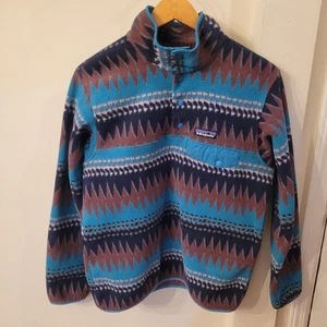 PATAGONIA Wmns Synchilla Snap T Fleece Laughing Waters Aztec Fall ‘17 RARE SMALL - Picture 1 of 20
