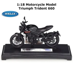 Welly 1:18 2002 TRIUMPH Trident 660 Motorcycle Motorbike Collection Model & Stan - Picture 1 of 6
