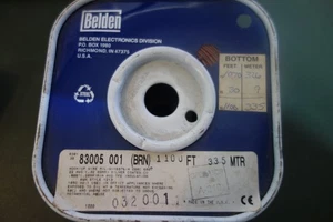 Alambre trenzado 7/30 de teflón/PTFE MARRÓN 1100 pies Belden 83005-001 22 AWG M16878/4 SPC - Imagen 1 de 3