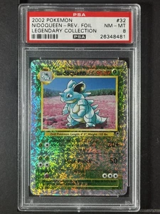 Nidoqueen Reverse Holo #32 2002 Pokemon Legendary Collection PSA 8 250001 - Picture 1 of 2