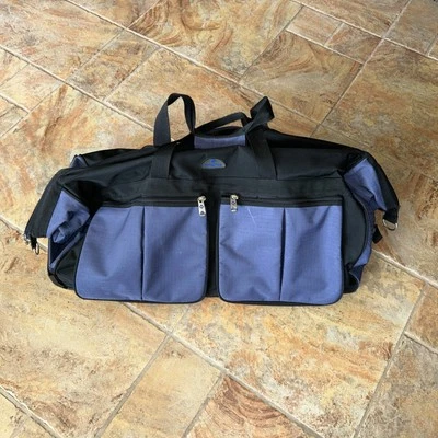 Large Samsonite Rolling Duffel Bag 25” Blue & Black Travel Luggage With Wheels - Image 1 of 4