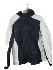 Columbia Jacket Unisex Black and White hooded Jacket XL - Picture 1 of 5