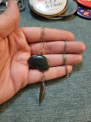 Collar fetiche de piedra navajo del suroeste de plata de ley Foto 1 de 4