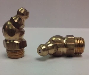 1/8-28 BSP Brass 45 Degree Angle British Grease Zerk Nipple Fitting 1 pc - Picture 1 of 1