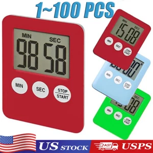 LCD Digital Large Kitchen Cooking Timer Count-Down Up Clock Alarm Magnetic - Picture 1 of 20