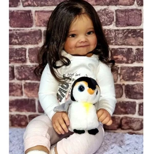 Kit de muñeca bebé renacida pintada de 28" realista niña pelo enraizado lindo muñeca juguete - Imagen 1 de 5