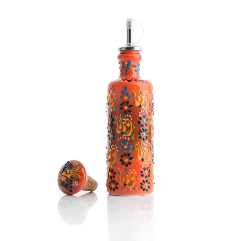 Dispensador de aceite de cerámica hecho a mano, dispensador de aceite de 7,5 oz, botella dispensadora de aceite de oliva Foto 1 de 1