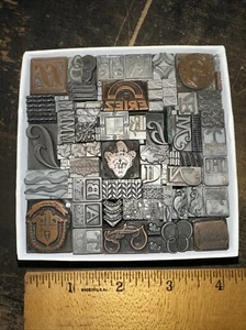 Printing Blocks Lead & Copper Ornamentals Borders Dingbats. Beautiful!! - Picture 1 of 23