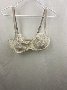 Victoria's Secret Bra Women's 38DD Cream Lace Push Up Without Padding Angels - Picture 1 of 16