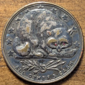 1912 Terre Haute Indiana IN Black's Riffle Sanitarium Coon Hunt Pictorial Token - Picture 1 of 5