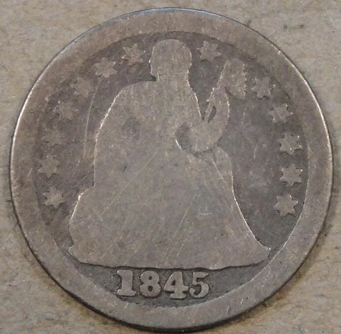 1845-O Seated Liberty Dime 10c G/AG Cover