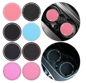 2x Anti-Slip Mat Coaster Insert Car Van Silicone Diamond Cup Holder UK Seller - Picture 1 of 15