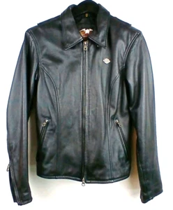 Women's XS Harley Davidson Leather Riding Jacket with Zip Sleeves Like New - Bild 1 von 12