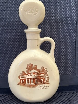 Vtg Old Fitzgerald Flagship Decanter 1849 Thomas Jefferson’s Monticello Empty - Image 1 of 4