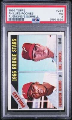 1966 Topps #254 Jenkins / Sorrell PSA 3 RC Rookie Phillies Rookies  (1886) - Image 1 of 2