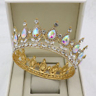 Gold Color Crystal Tiaras Baroque Crown Crowns Wedding Hair Jewelry Accessories