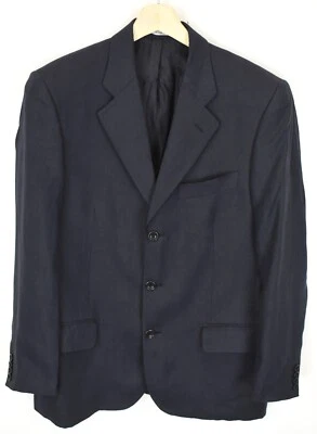Angelo Nardelli Blazer Homme (EU) 46 Simple Boutonnage En Lin Mi Doublé Bleu - Photo 1/4