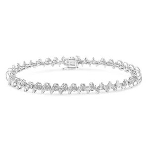 1/2 Carat Diamond Miracle-Set 7" Link Tennis Bracelet in Sterling Silver - Picture 1 of 8