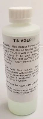 8 盎司(盎司)- TIN AGER Darkening Solution 金属钢古董老式旧金属  — 第 1/4 张图片
