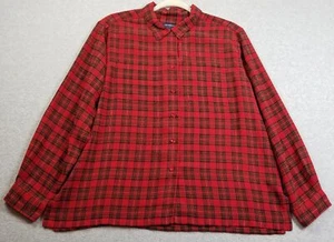 Liz Claiborne Button Up Shirt Damen Petite Large PL rot kariert Langarm Oberteil - Bild 1 von 10