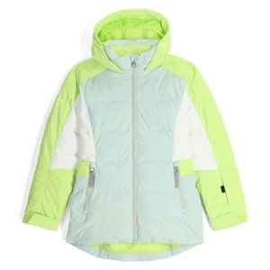 Spyder Zadie Jacket Girls 8 Wintergreen Down Insulated Hooded Full Zip ERK1927 - Picture 1 of 10