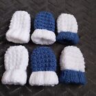 Hand knitted Baby  Mittens x 3 Pairs. 0-3 Months.