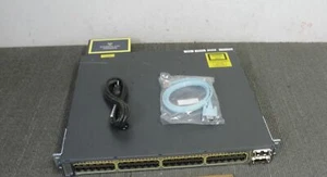 CISCO WS-C3750E-48PD-SF 48 Port Gigabit Layer 3 PoE Switch 2x10Gbps ios-15.2 - Picture 1 of 3