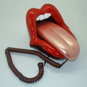 Denwa Ahegao telefon stacjonarny, usta i język w stylu retro Rolling Stones - Zdjęcie 1 z 9