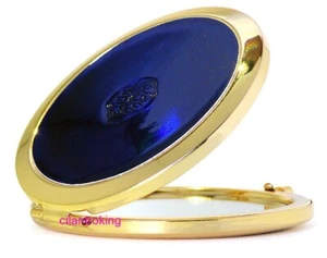 SHISEIDO Round Pearl Blue Two Sided Magnifying Compact Mirror NIB Beautiful - Picture 1 of 5