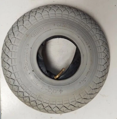 Cheng Shin 4.00-5 Pneumatic Mobility Tire with Diamond Knobby Tread - Color Gray