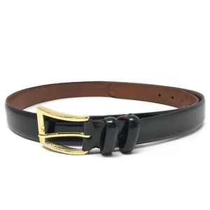 Cole Haan Canada Dress Belt Mens Size 38 Black Smooth Leather Brass Buckle - Picture 1 of 7