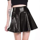 Fashion Forward Women's High Waist Pleated Short Skirt In Faux Leather