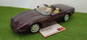 CHEVROLET CORVETTE ZR-1 cabriolet 1992 bordeaux violet 1/18 MAISTO voiture minia - Picture 1 of 8