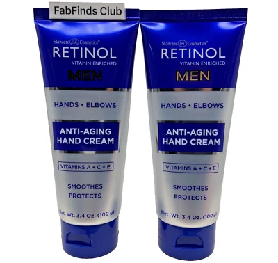 Retinol Hand Cream For MEN Sealed Hands Elbows Anti-Aging 6.8oz (2x3.4oz) - Image 1 of 4