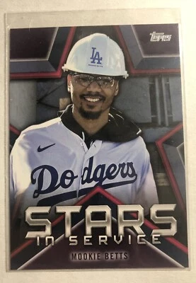 2021 TOPPS SERIES 1 MOOKIE BETTS STARS IN SERVICE #SIS-7 DODGERS - Image 1 of 2