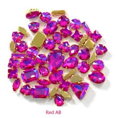 Ajustes de diamantes de imitación AB color cristal formas mixtas 100 un. coser en vidrio Foto 1 de 4