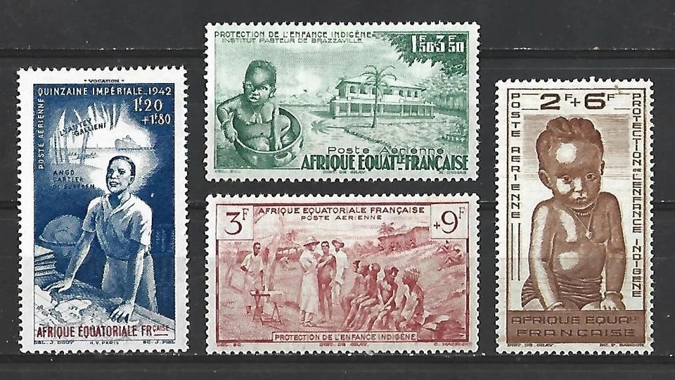 Complete set 4 new stamps*.  French Equatorial Africa 1941          (8768) - Image 1 of 1