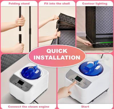 Portable Infrared Sauna Box XL – Steam Sauna Tent w/ Folding Chair | 5-Layer Wat - Image 1 of 4