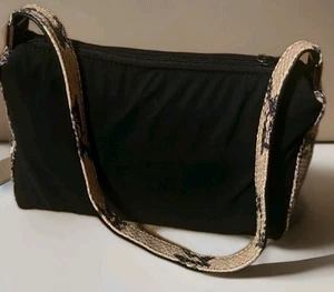 Donald J. Pliner Medium Snakeskin And Fabric Shoulder Bag Classy Chic Dressy... - Picture 1 of 16