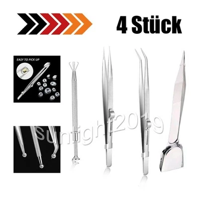 4 Stk. Piercing Kugel Zange Pick Up Tool Schmuckkleber Edelstahl Pinzette - Bild 1 von 4
