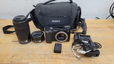 Sony Alpha 6000 ILCE-6000 w/ SELP1650, SEL55210 Lenses, Batt & Charger 5128 S.C. - Image 1 of 4